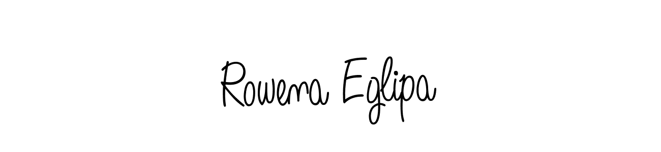 Use a signature maker to create a handwritten signature online. With this signature software, you can design (Angelique-Rose-font-FFP) your own signature for name Rowena Eglipa. Rowena Eglipa signature style 5 images and pictures png