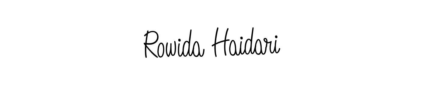 Rowida Haidari stylish signature style. Best Handwritten Sign (Angelique-Rose-font-FFP) for my name. Handwritten Signature Collection Ideas for my name Rowida Haidari. Rowida Haidari signature style 5 images and pictures png