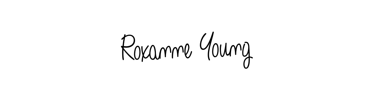 The best way (Angelique-Rose-font-FFP) to make a short signature is to pick only two or three words in your name. The name Roxanne Young include a total of six letters. For converting this name. Roxanne Young signature style 5 images and pictures png