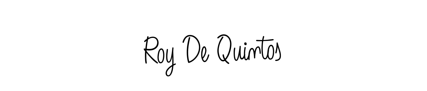 How to make Roy De Quintos name signature. Use Angelique-Rose-font-FFP style for creating short signs online. This is the latest handwritten sign. Roy De Quintos signature style 5 images and pictures png