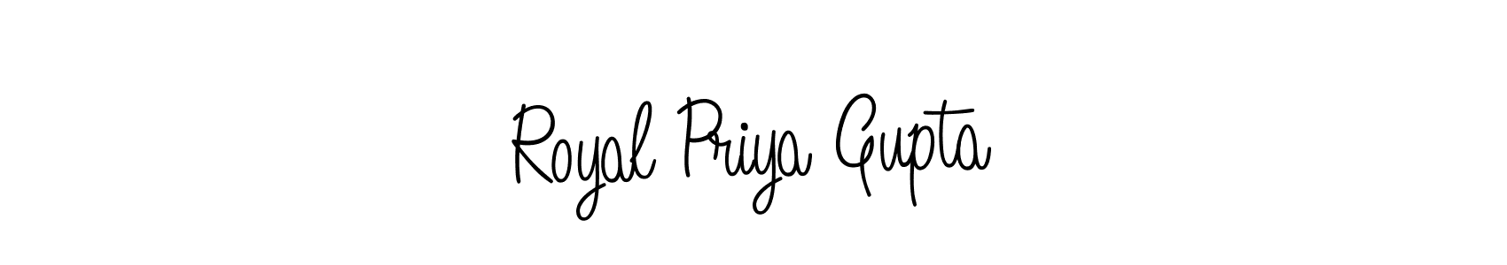 The best way (Angelique-Rose-font-FFP) to make a short signature is to pick only two or three words in your name. The name Royal Priya Gupta include a total of six letters. For converting this name. Royal Priya Gupta signature style 5 images and pictures png