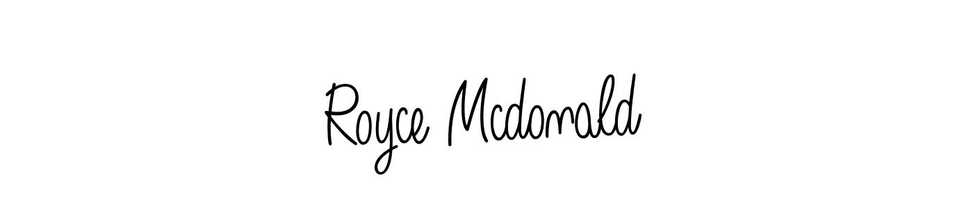 Use a signature maker to create a handwritten signature online. With this signature software, you can design (Angelique-Rose-font-FFP) your own signature for name Royce Mcdonald. Royce Mcdonald signature style 5 images and pictures png