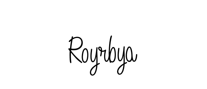 Create a beautiful signature design for name Royrbya. With this signature (Angelique-Rose-font-FFP) fonts, you can make a handwritten signature for free. Royrbya signature style 5 images and pictures png