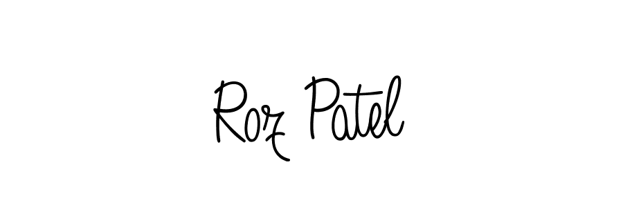 Use a signature maker to create a handwritten signature online. With this signature software, you can design (Angelique-Rose-font-FFP) your own signature for name Roz Patel. Roz Patel signature style 5 images and pictures png