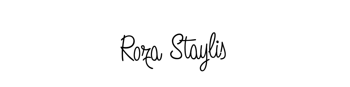 How to make Roza Staylis name signature. Use Angelique-Rose-font-FFP style for creating short signs online. This is the latest handwritten sign. Roza Staylis signature style 5 images and pictures png