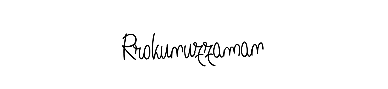 Create a beautiful signature design for name Rrokunuzzaman. With this signature (Angelique-Rose-font-FFP) fonts, you can make a handwritten signature for free. Rrokunuzzaman signature style 5 images and pictures png