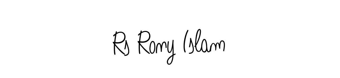 Also we have Rs Rony Islam name is the best signature style. Create professional handwritten signature collection using Angelique-Rose-font-FFP autograph style. Rs Rony Islam signature style 5 images and pictures png