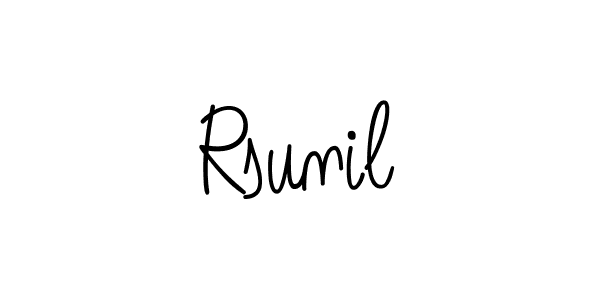 Use a signature maker to create a handwritten signature online. With this signature software, you can design (Angelique-Rose-font-FFP) your own signature for name Rsunil. Rsunil signature style 5 images and pictures png