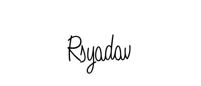 Use a signature maker to create a handwritten signature online. With this signature software, you can design (Angelique-Rose-font-FFP) your own signature for name Rsyadav. Rsyadav signature style 5 images and pictures png