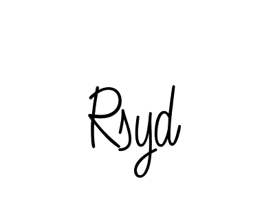How to make Rsyd name signature. Use Angelique-Rose-font-FFP style for creating short signs online. This is the latest handwritten sign. Rsyd signature style 5 images and pictures png