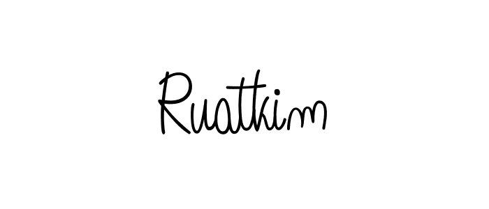 You should practise on your own different ways (Angelique-Rose-font-FFP) to write your name (Ruatkim) in signature. don't let someone else do it for you. Ruatkim signature style 5 images and pictures png