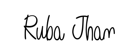 A modern signature idea for name Ruba Jhan using Angelique-Rose-font-FFP font. Clean strokes and elegant curves make it stand out instantly. Ruba Jhan signature style 5 images and pictures png