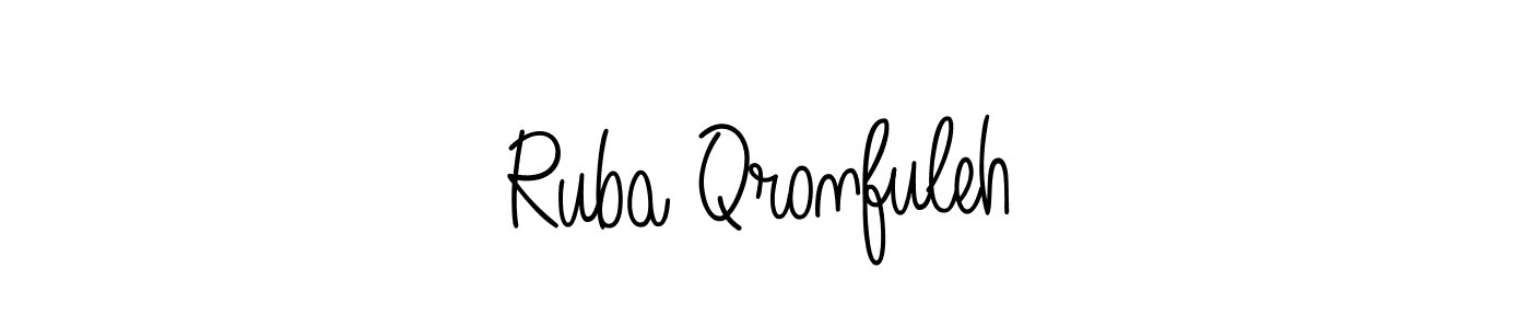 Make a beautiful signature design for name Ruba Qronfuleh. With this signature (Angelique-Rose-font-FFP) style, you can create a handwritten signature for free. Ruba Qronfuleh signature style 5 images and pictures png