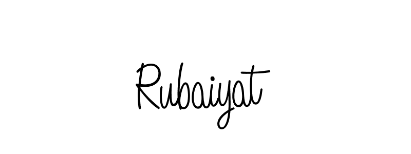 Make a beautiful signature design for name Rubaiyat. With this signature (Angelique-Rose-font-FFP) style, you can create a handwritten signature for free. Rubaiyat signature style 5 images and pictures png