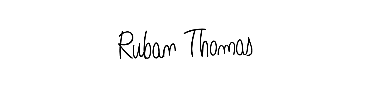 You should practise on your own different ways (Angelique-Rose-font-FFP) to write your name (Ruban Thomas) in signature. don't let someone else do it for you. Ruban Thomas signature style 5 images and pictures png