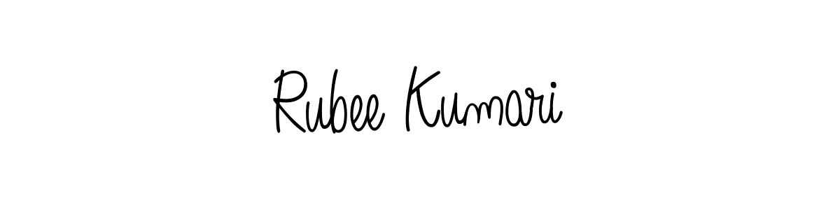 How to make Rubee Kumari name signature. Use Angelique-Rose-font-FFP style for creating short signs online. This is the latest handwritten sign. Rubee Kumari signature style 5 images and pictures png