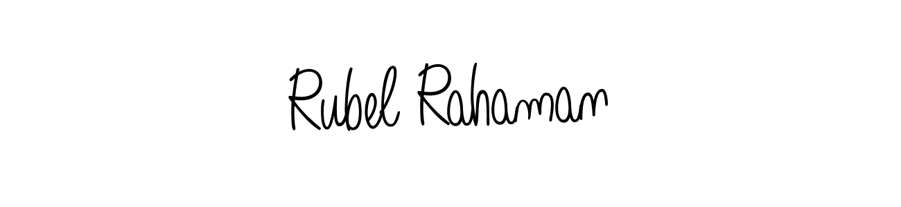 Use a signature maker to create a handwritten signature online. With this signature software, you can design (Angelique-Rose-font-FFP) your own signature for name Rubel Rahaman. Rubel Rahaman signature style 5 images and pictures png
