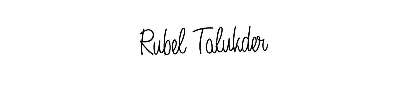 Make a beautiful signature design for name Rubel Talukder. With this signature (Angelique-Rose-font-FFP) style, you can create a handwritten signature for free. Rubel Talukder signature style 5 images and pictures png