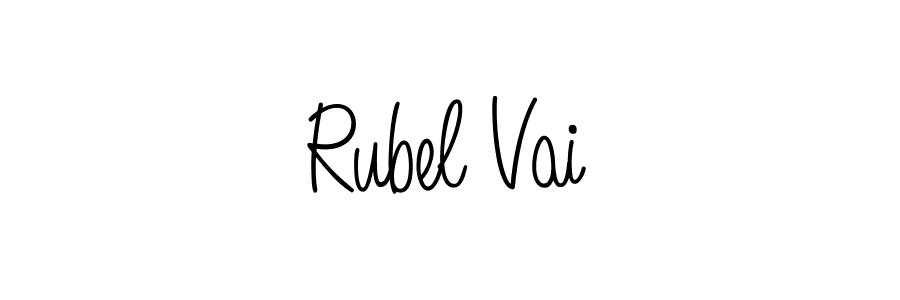 Use a signature maker to create a handwritten signature online. With this signature software, you can design (Angelique-Rose-font-FFP) your own signature for name Rubel Vai. Rubel Vai signature style 5 images and pictures png