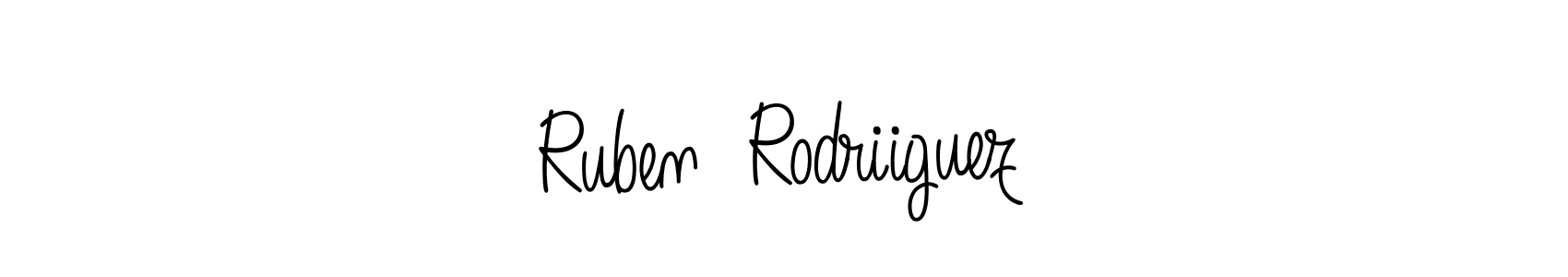 Use a signature maker to create a handwritten signature online. With this signature software, you can design (Angelique-Rose-font-FFP) your own signature for name Ruben  Rodriiguez. Ruben  Rodriiguez signature style 5 images and pictures png