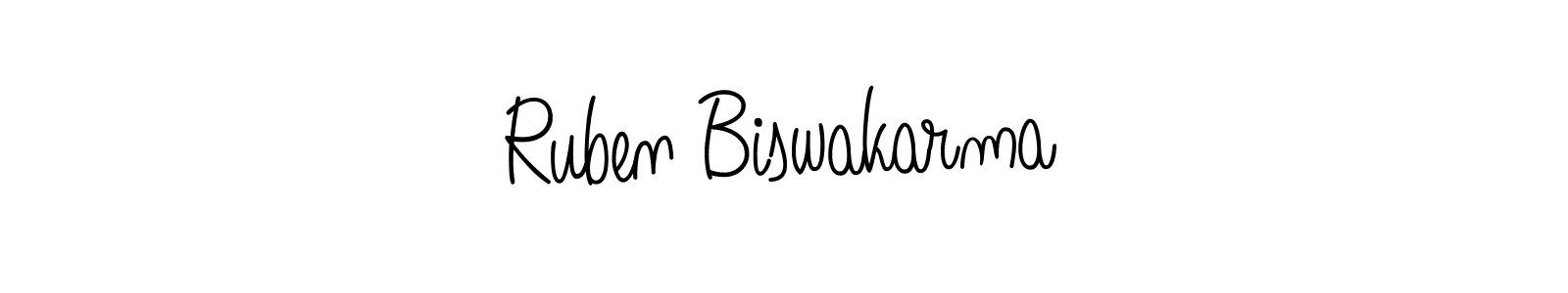 How to make Ruben Biswakarma name signature. Use Angelique-Rose-font-FFP style for creating short signs online. This is the latest handwritten sign. Ruben Biswakarma signature style 5 images and pictures png