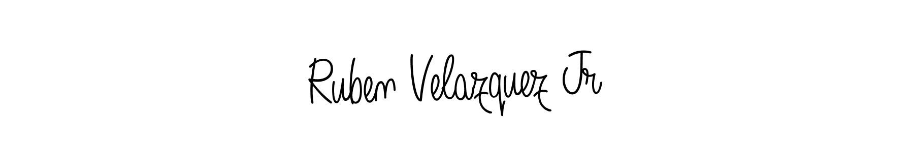 The best way (Angelique-Rose-font-FFP) to make a short signature is to pick only two or three words in your name. The name Ruben Velazquez Jr include a total of six letters. For converting this name. Ruben Velazquez Jr signature style 5 images and pictures png