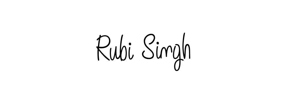 Make a beautiful signature design for name Rubi Singh. With this signature (Angelique-Rose-font-FFP) style, you can create a handwritten signature for free. Rubi Singh signature style 5 images and pictures png