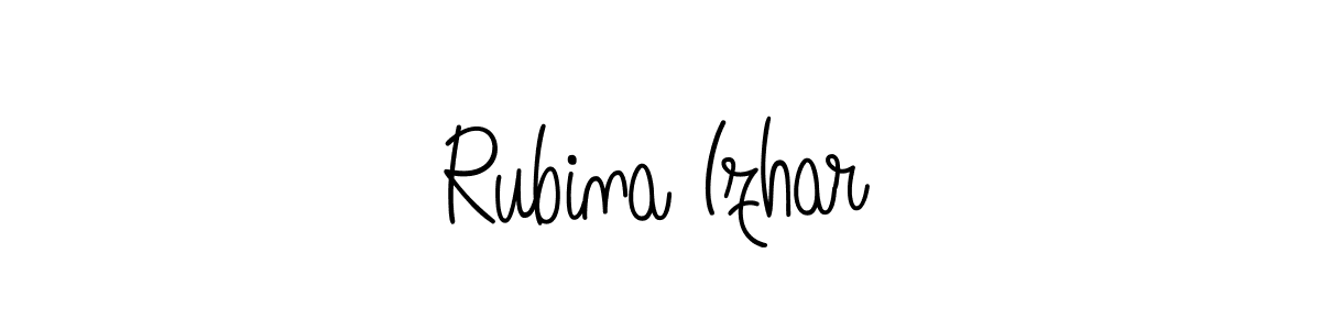 Use a signature maker to create a handwritten signature online. With this signature software, you can design (Angelique-Rose-font-FFP) your own signature for name Rubina Izhar. Rubina Izhar signature style 5 images and pictures png