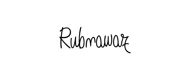 Make a beautiful signature design for name Rubnawaz. With this signature (Angelique-Rose-font-FFP) style, you can create a handwritten signature for free. Rubnawaz signature style 5 images and pictures png