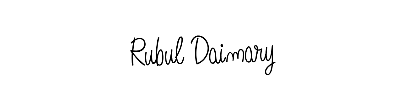 Create a beautiful signature design for name Rubul Daimary. With this signature (Angelique-Rose-font-FFP) fonts, you can make a handwritten signature for free. Rubul Daimary signature style 5 images and pictures png