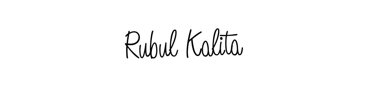 How to make Rubul Kalita name signature. Use Angelique-Rose-font-FFP style for creating short signs online. This is the latest handwritten sign. Rubul Kalita signature style 5 images and pictures png