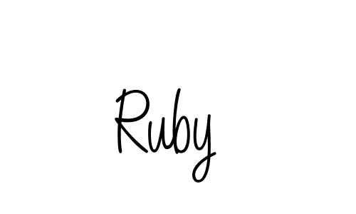Ruby  stylish signature style. Best Handwritten Sign (Angelique-Rose-font-FFP) for my name. Handwritten Signature Collection Ideas for my name Ruby . Ruby  signature style 5 images and pictures png