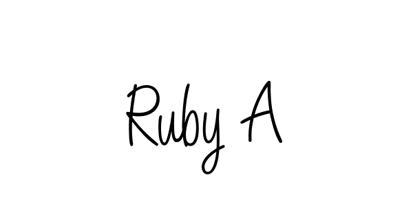 Design your own signature with our free online signature maker. With this signature software, you can create a handwritten (Angelique-Rose-font-FFP) signature for name Ruby A. Ruby A signature style 5 images and pictures png