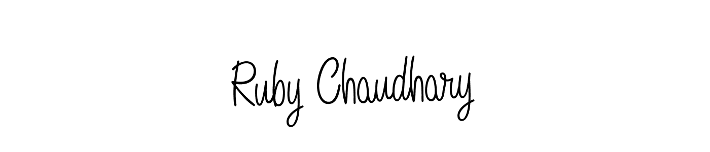 Also we have Ruby Chaudhary name is the best signature style. Create professional handwritten signature collection using Angelique-Rose-font-FFP autograph style. Ruby Chaudhary signature style 5 images and pictures png
