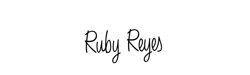 Make a beautiful signature design for name Ruby Reyes. With this signature (Angelique-Rose-font-FFP) style, you can create a handwritten signature for free. Ruby Reyes signature style 5 images and pictures png