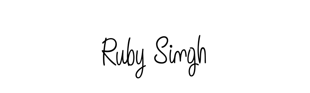 The best way (Angelique-Rose-font-FFP) to make a short signature is to pick only two or three words in your name. The name Ruby Singh include a total of six letters. For converting this name. Ruby Singh signature style 5 images and pictures png