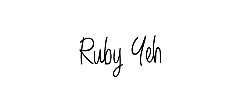 Use a signature maker to create a handwritten signature online. With this signature software, you can design (Angelique-Rose-font-FFP) your own signature for name Ruby Yeh. Ruby Yeh signature style 5 images and pictures png