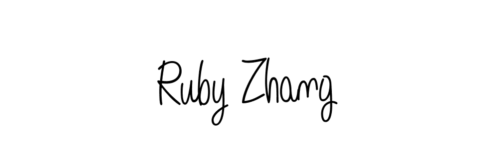 Ruby Zhang stylish signature style. Best Handwritten Sign (Angelique-Rose-font-FFP) for my name. Handwritten Signature Collection Ideas for my name Ruby Zhang. Ruby Zhang signature style 5 images and pictures png