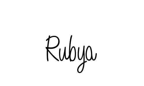 Rubya stylish signature style. Best Handwritten Sign (Angelique-Rose-font-FFP) for my name. Handwritten Signature Collection Ideas for my name Rubya. Rubya signature style 5 images and pictures png