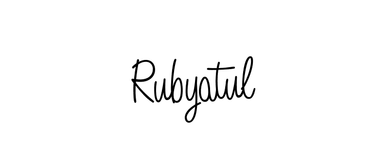 Use a signature maker to create a handwritten signature online. With this signature software, you can design (Angelique-Rose-font-FFP) your own signature for name Rubyatul. Rubyatul signature style 5 images and pictures png