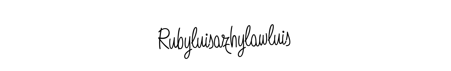 Create a beautiful signature design for name Rubyluisazhylawluis. With this signature (Angelique-Rose-font-FFP) fonts, you can make a handwritten signature for free. Rubyluisazhylawluis signature style 5 images and pictures png