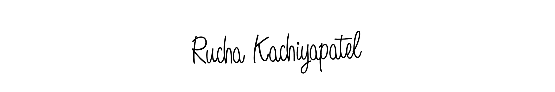 if you are searching for the best signature style for your name Rucha Kachiyapatel. so please give up your signature search. here we have designed multiple signature styles  using Angelique-Rose-font-FFP. Rucha Kachiyapatel signature style 5 images and pictures png