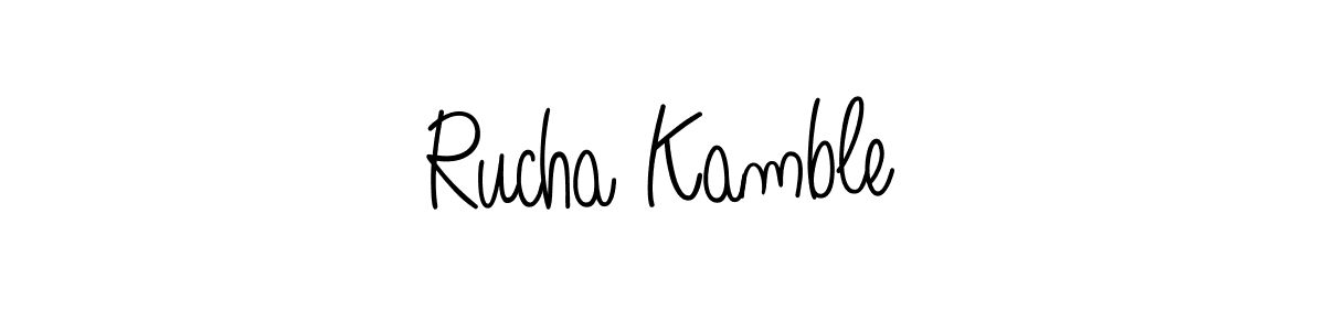 How to make Rucha Kamble signature? Angelique-Rose-font-FFP is a professional autograph style. Create handwritten signature for Rucha Kamble name. Rucha Kamble signature style 5 images and pictures png