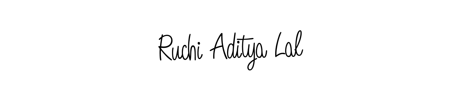 Make a beautiful signature design for name Ruchi Aditya Lal. With this signature (Angelique-Rose-font-FFP) style, you can create a handwritten signature for free. Ruchi Aditya Lal signature style 5 images and pictures png