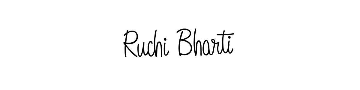Create a beautiful signature design for name Ruchi Bharti. With this signature (Angelique-Rose-font-FFP) fonts, you can make a handwritten signature for free. Ruchi Bharti signature style 5 images and pictures png