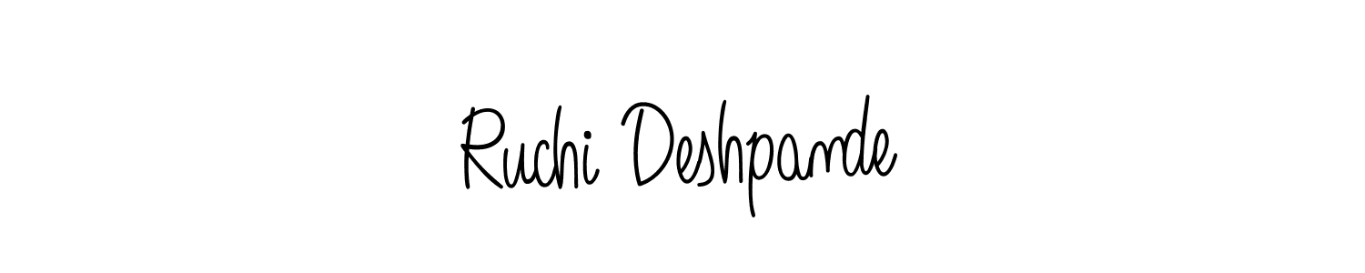 Make a beautiful signature design for name Ruchi Deshpande. With this signature (Angelique-Rose-font-FFP) style, you can create a handwritten signature for free. Ruchi Deshpande signature style 5 images and pictures png