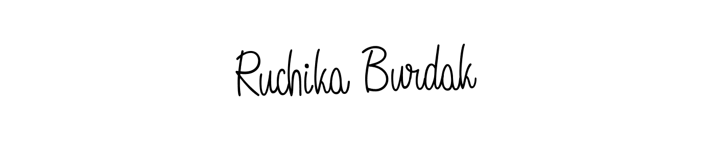 Use a signature maker to create a handwritten signature online. With this signature software, you can design (Angelique-Rose-font-FFP) your own signature for name Ruchika Burdak. Ruchika Burdak signature style 5 images and pictures png