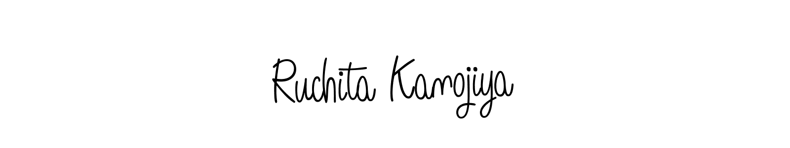 Use a signature maker to create a handwritten signature online. With this signature software, you can design (Angelique-Rose-font-FFP) your own signature for name Ruchita Kanojiya. Ruchita Kanojiya signature style 5 images and pictures png