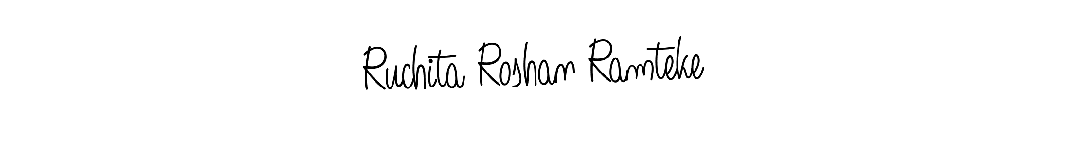 How to make Ruchita Roshan Ramteke name signature. Use Angelique-Rose-font-FFP style for creating short signs online. This is the latest handwritten sign. Ruchita Roshan Ramteke signature style 5 images and pictures png