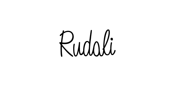 Use a signature maker to create a handwritten signature online. With this signature software, you can design (Angelique-Rose-font-FFP) your own signature for name Rudali. Rudali signature style 5 images and pictures png